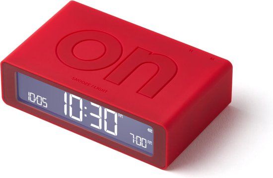 Lexon Design Lexon Flip Mini 8cm Rood Digitale Wekker - Accu - Modern