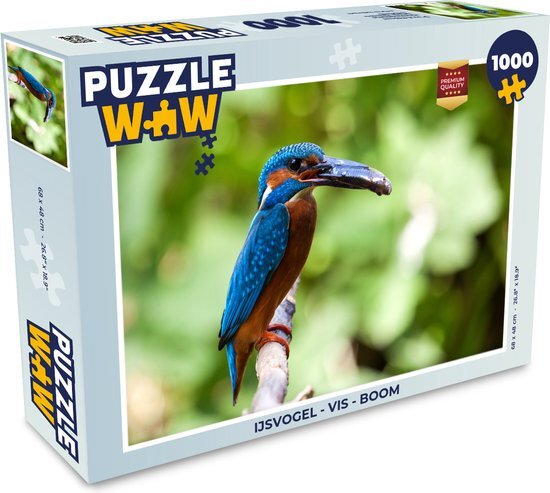 MuchoWow Puzzel IJsvogel - Vis - Boom - Legpuzzel - Puzzel 1000 stukjes volwassenen