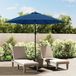 Maison Exclusive Parasol avec éclairage LED et mât en acier, 300 cm, bleu azur