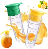 Presse-agrumes manuel 2 pièces pour oranges, citrons et autres agrumes (jaune et vert)