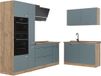 Vicco Hoekkeuken R-Line, Blauw-grijs/Goudkleurig Eiken, 230 x 120 cm goudkleurig eiken werkblad