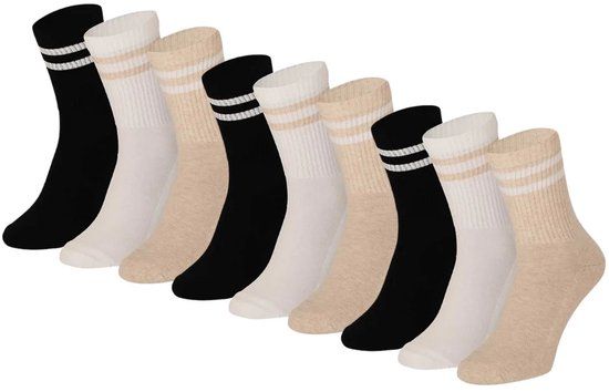 Morethansocks - Fashion Sportsokken - Unisex - Multi Beige - 9-Pack