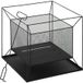 Brasero de jardin portable en métal, brasero d'extérieur avec support suspendu et tisonnier, 45 x 45 x 43 cm, noir