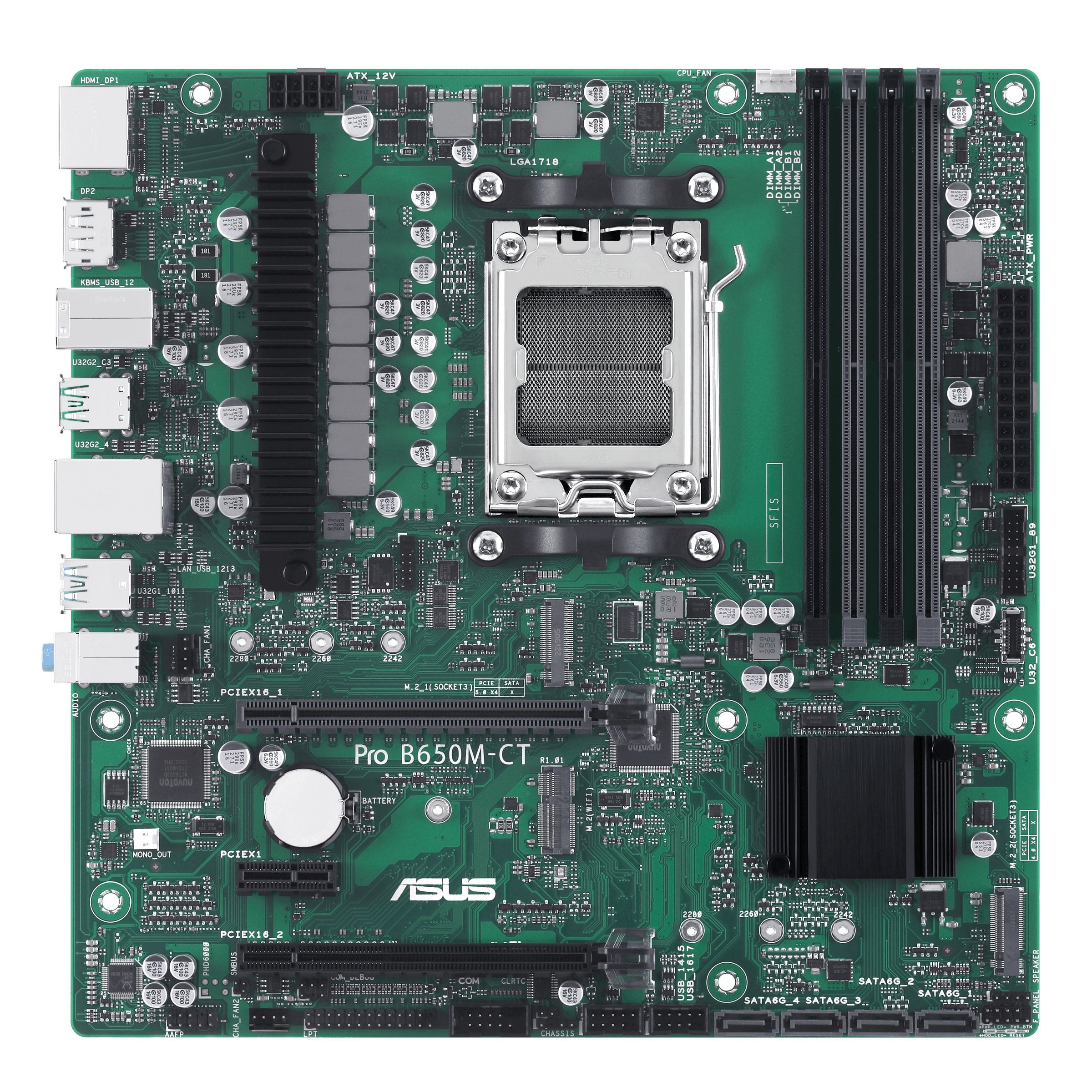 ASUS PRO B650M-CT-CSM - Micro ATX Motherboard - AMD B650 - Socket AM5