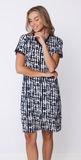 Pastunette Premium Nachthemd Indigo Flow Viscose Blauw/Wit Maat 40