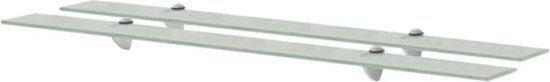 vidaXL zwevende schappen 2 stuks 100x10 cm glas