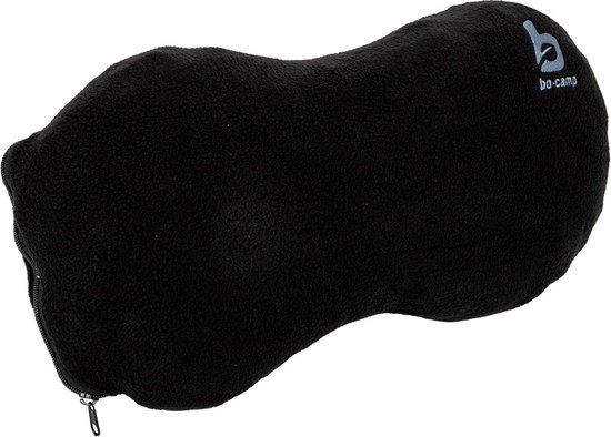 Bo-Camp Opblaasbaar Kussen - Zwart - Fleece - 50 x 30 x 10 cm