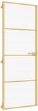 vidaXL Binnendeur smal 76x201,5 cm gehard glas en aluminium goudkleur