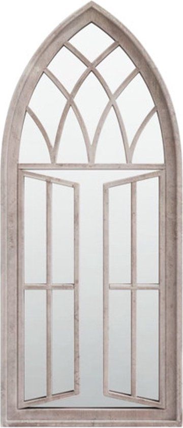 vidaXL Tuinspiegel 70x30 cm IJzer Zandkleurig