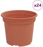 vidaXL Ronde Bloempot Baksteenrood Kunststof 12,5 x 10 cm (6 stuks)