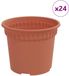 vidaXL Ronde Bloempot Baksteenrood Kunststof 12,5 x 10 cm (6 stuks)