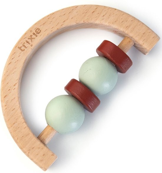 Trixie Baby Trixie - Houten halve cirkel rammelaar - Mint Roest