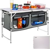 VEVOR Campingkeuken, Campingkast, Verstelbare Campingkast, Reiskeuken, Keukenbox, Tentkast, Outdoor Campingkeuken, Tentkast, Kampeerreis, Grijs, Draagbare Keukenbox, Reiskeuken