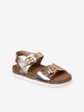 VERTBAUDET Leren sandalen met gespen lichtroze
