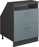 Vicco Rion Kast voor schuine wand – 60 x 81.6 cm met 2 laden, kastromp 60 cm diepte Blauw-grijs