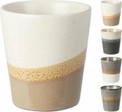 Siaki Tasse à café - 4x - Grès - finition brillante - 200ml - H8 x D7,5 cm
