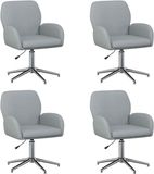 vidaXL Draaibureau stoelen 4 st 54 x 58 x 90 cm Lichtgrijs Stof