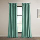 HPD Half Price Drapes Heritage Pluche fluwelen verduisteringsgordijnen voor slaapkamer en woonkamer - 1 paneel - 127 x 213 cm - Lichtgroengroen
