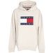 tommy-hilfiger Icecat Vrouwen Hoodie Ontspan Melange Vlag Hoodie Oude Witte Melange