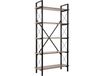 Étagère 5 niveaux effet noyer et piètement noir 90 cm