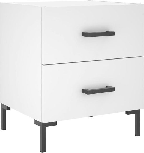 vidaXL Nachtkastje 40x35x47,5 cm bewerkt hout wit