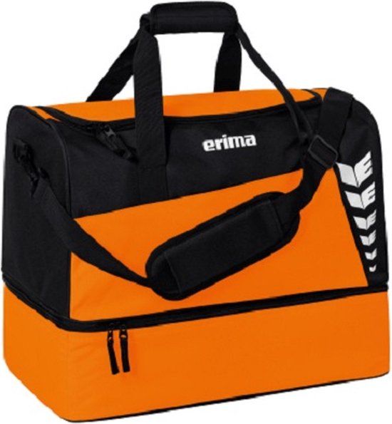 ERIMA Six Wings Sporttas Met Bodemvak Maat S Oranje-Zwart - 35L - Polyester - Mannen