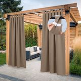 Pony Dance Buitengordijn Outdoor Gordijn Waterdicht Weerbestendig, Verduisterend Balkongordijn, ondoorzichtig - H 213 x W 132 cm