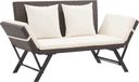 Maison Exclusive - Banc de jardin avec coussins 176 cm marron résine tressée