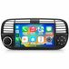JUNSUN 7-inch Android 15 autoradio voor Fiat 500 (2007-2015), 2GB+64GB, draadloze CarPlay en Android Auto, GPS, Wi-Fi, Bluetooth, DSP, zwart