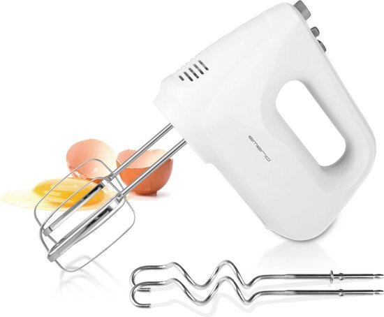 Emerio Elektrische handmixer handmixer mixer handmixer handmixer met 250 watt 6 snelheden & turboknop extra lange garde + deeghaak van roestvrij staal (geschikt voor vaatwas) BPA-vrij HM-124178