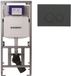Geberit Inbouwreservoir UP320 avec plaque de commande QeramiQ push - dualflush - boutons ronds - plastique mat anthracite