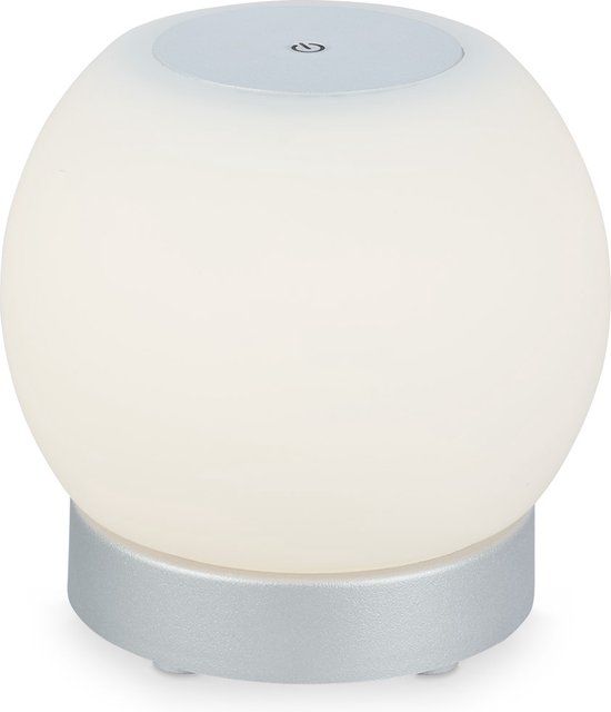 Briloner Leuchten LED Tafellamp - Dimbaar - Glas - Snoerloos - Warm Wit - Chroom Mat