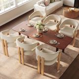 OKWISH Eetkamerstoel - Set van 6 - Beige