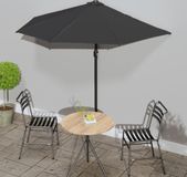 Prolenta Maison Exclusive Balkonscherm met aluminium mast, zwart, 270x144x222 cm, halfrond