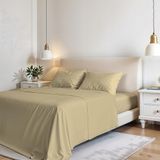 Italian Bed Linen Elegante, crèmekleurige beddengoedset voor tweepersoonsbed