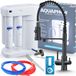 Morion Set de filtres à eau Ari noir mat avec osmose inverse, raccord de filtre à eau et douchette extractible