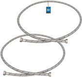 KOTARBAU® 2 Stuks - Flexibele Aansluitslang 3/8" x 3/8" - Flexibele Kraanslang 150 cm - Sanitaire Aansluitslang - Flexibele Verbindingsslang - Aansluitslang Armatuur - met Roestvrijstalen Vlechtwerk