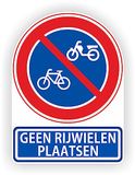 JERMA allerhandestickers Jerma - Hier geen rijwiel plaatsen - Sticker - 19.5 x 26 cm - Weerbestendig - Zelfklevend - Vinyl