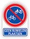 JERMA allerhandestickers Jerma - Hier geen rijwiel plaatsen - Sticker - 19.5 x 26 cm - Weerbestendig - Zelfklevend - Vinyl