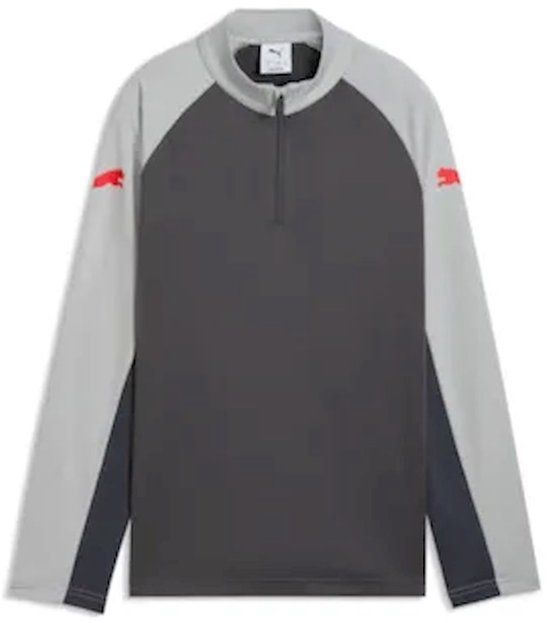 PUMA individualliga 1/4 zip top jr Sweater voetbal train jongens Grijs