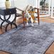 Safavieh Traditioneel tapijt voor machinewasbaar en antislip - Ideaal voor drukke gebieden - Tucson Collection, korte pool, beige en grijs, 120 x 120 cm