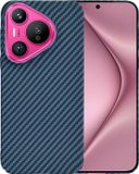 Techsuit Hoesje geschikt voor Huawei Pura 70 - Carbonite FiberShell Carbon Back Cover - Blauw