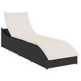 VidaXL Fauteuil de jardin Assise capitonnée Polyrotin, Acier Crème, Blanc