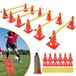 Agility-set pour chiens - Obstacles d'entraînement - Hauteur réglable - 12 cônes rouges - 6 barres transversales - Métal - Convient pour intérieur et extérieur