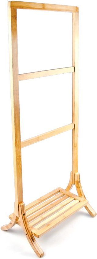Relaxdays Handdoekenrek - Bamboe - 3 Stangen - Vrijstaand - 105 cm