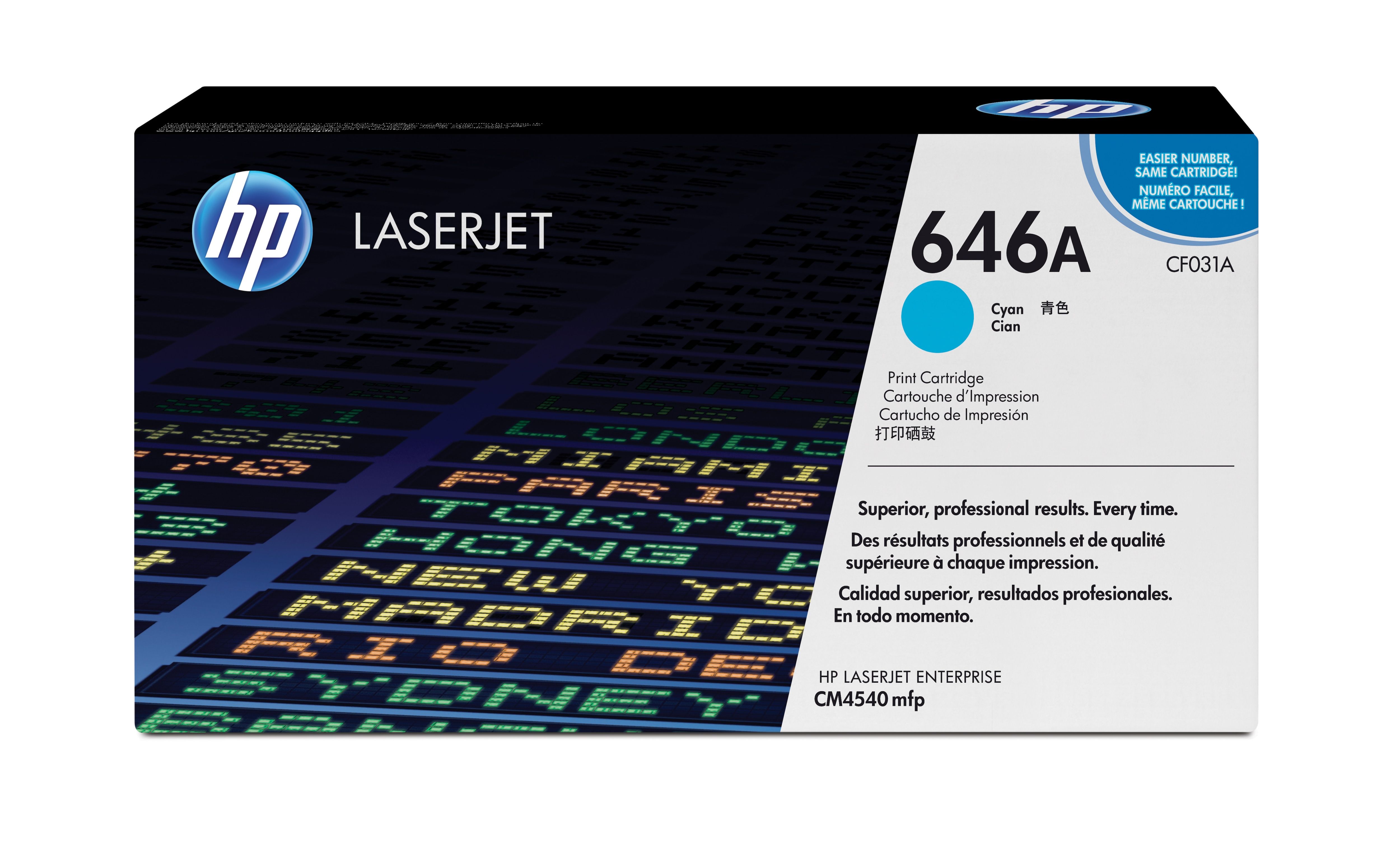 HP 646A Original Cyan Toner Cartridge - CF031A