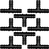 Maitys 8 Stuks Druppelirrigatie Prikkeldraad T-stuk Fittingen 1/2 Inch Universele Connectoren, Kunststof Slang Eindstop, Zwart