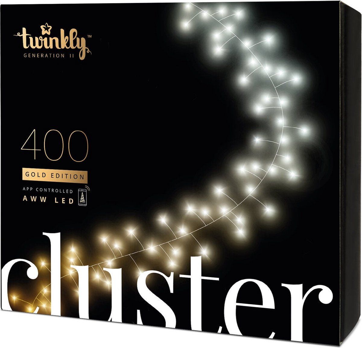 Twinkly Cluster 400 LED AWW - Gold Edition - 6 meter - App bediening - IP44