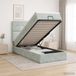 vidaXL Ottoman bed met matras Lichtgrijs 90 x 190 cm Fluweel