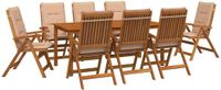 vidaXL 9-delige Bartafel Tuinset Massief Acacia Hout Beige